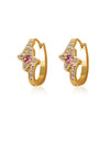 Women's Stainless Steel Electroplated Geometric Butterfly Flower Earrings With Diamond Accents Exaggerated Irregular Heart Shape Design