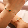 Women's Stainless Steel Electroplated Geometric Love Zircon Inlaid Bracelet