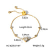 Women's Stainless Steel Electroplated Geometric Love Zircon Inlaid Bracelet