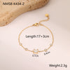 Women's Stainless Steel Electroplated Tennis Chain Bracelet Set With Geometric Heart And Star Pendant Design