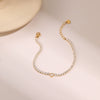 Women's Stainless Steel Electroplated Tennis Chain Bracelet Set With Geometric Heart And Star Pendant Design
