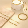 Women's Stainless Steel Electroplated Wide Brick Paper Chain Snake Chain Stacked Bracelet Set Fashion Personality Style