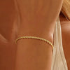 Women's Stainless Steel Electroplated Wide Brick Paper Chain Snake Chain Stacked Bracelet Set Fashion Personality Style