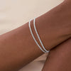 Women's Stainless Steel Electroplated Wide Brick Paper Chain Snake Chain Stacked Bracelet Set Fashion Personality Style