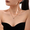 Women's Stainless Steel Elk Bell Pendant Necklace With Geometric Design And Electroplated Light Luxury Fashion Style