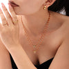 Women's Stainless Steel Elk Bell Pendant Necklace With Geometric Design And Electroplated Light Luxury Fashion Style