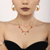 Women's Stainless Steel Enamel And Zircon Christmas Tree Necklace Bracelet And Earrings Jewelry Set