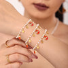 Women's Stainless Steel Enamel Christmas Pendant Necklace And Bracelet Set With Cute Cartoon Shell Bead Design
