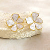 Women's Stainless Steel Enamel Flower Earrings With Non Fading Floral Design Versatile Fashion Jewelry