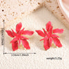 Women’s Stainless Steel Enamel Glaze Flower Earrings With Layered Petal Design Fashion Floral Statement Jewelry