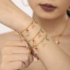 Women's Stainless Steel Enamel Letter Jewelry Set With Zircon Necklace Bracelet And Earrings Electroplated Light Luxury Design