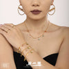 Women's Stainless Steel Enamel Letter Jewelry Set With Zircon Necklace Bracelet And Earrings Electroplated Light Luxury Design