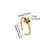 Women’s Stainless Steel Enamel Open Ring With Geometric Leaf And Butterfly Cutout Design And Goldplated Finish