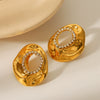 Women's Stainless Steel Exaggerated Hollow Irregular Geometric Electroplated Earrings
