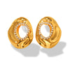 Women's Stainless Steel Exaggerated Hollow Irregular Geometric Electroplated Earrings