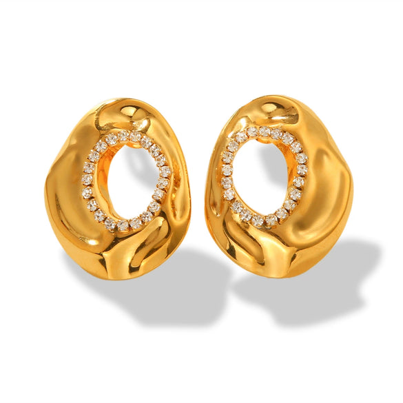 Women's Stainless Steel Exaggerated Hollow Irregular Geometric Electroplated Earrings