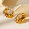 Women's Stainless Steel Exaggerated Hollow Irregular Geometric Electroplated Earrings