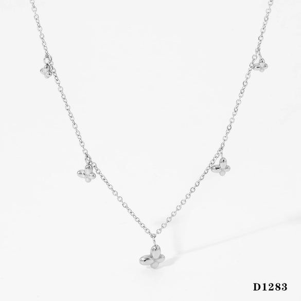 Women's Stainless Steel Fairy Butterfly Pendant Necklace With Vacuum Electroplating