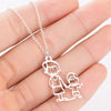 Women's Stainless Steel Familythemed Doll Pendant Necklace With Ochain And Cartoon Character Design Electroplated Finish