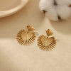 Women's Stainless Steel Fanshaped Tassel Earrings With Geometric Design And Electroplating Treatment