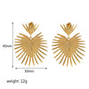 Women's Stainless Steel Fanshaped Tassel Earrings With Geometric Design And Electroplating Treatment