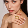 Women's Stainless Steel Fashion Geometric Exaggerated Pendant Collarbone Necklace Plated With Gold