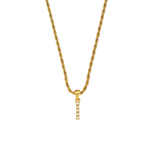 Women's Stainless Steel Fashion Geometric Letter Pendant Twist Chain Necklace With Electroplating