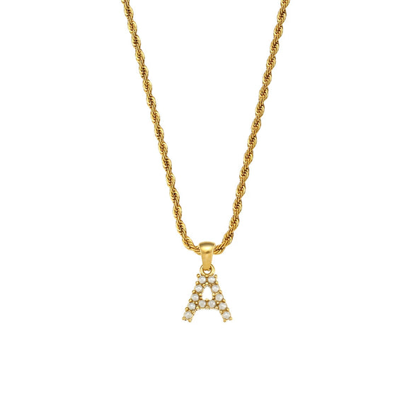 Women's Stainless Steel Fashion Geometric Letter Pendant Twist Chain Necklace With Electroplating
