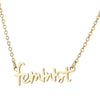 Women's Stainless Steel Feminist Letter Pendant Necklace With Electroplated Finish And Ochain Wholesale