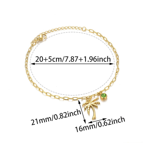 Women's Stainless Steel Fishtail Anklet With Zircon Seashell Pendant Oceaninspired Fashion Jewelry Wholesale