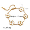 Women's Stainless Steel Flower Bracelet With Electroplating Treatment