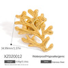 Women's Stainless Steel Flower Brooches With Electroplating