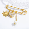 Women's Stainless Steel Flower Brooches With Electroplating