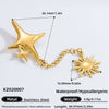 Women's Stainless Steel Flower Brooches With Electroplating