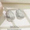 Women's Stainless Steel Flower Heart Drop Geometric Earrings Electroplated