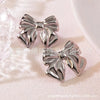 Women's Stainless Steel Flower Heart Drop Geometric Earrings Electroplated