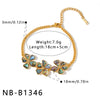 Women's Stainless Steel Flower Jewelry Set With Rhinestones Shell Pendant Necklace Bracelet Earrings And Ring 18K Vacuum Plated