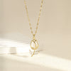 Women's Stainless Steel Flower Pendant Necklace With Mixed Gemstone Setting And Electroplating In Simple Geometric Style