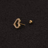 Women's Stainless Steel Flower Stud Earrings Inlaid With Zircon