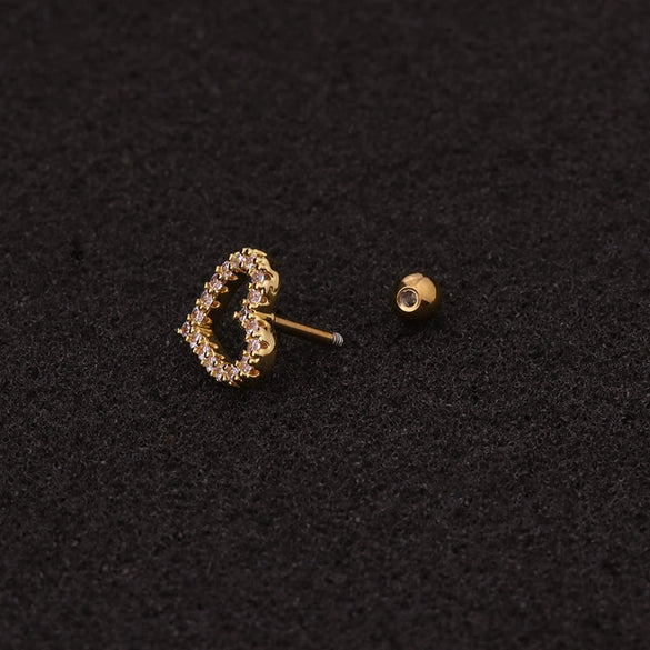 Women's Stainless Steel Flower Stud Earrings Inlaid With Zircon
