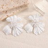 Women's Stainless Steel Flower Stud Earrings With Pearl Accents Simple Elegant And Versatile Floral Jewelry