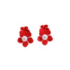 Women's Stainless Steel Flower Stud Earrings With Pearl Accents Simple Elegant And Versatile Floral Jewelry