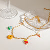 Women's Stainless Steel Food Fruit Style Clavicle Chain Pendant Necklace With Electroplating