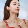 Women's Stainless Steel Food Fruit Style Clavicle Chain Pendant Necklace With Electroplating