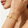 Women's Stainless Steel Four Leaf Clover Flower Bracelet With Electroplated Finish Elegant Temperament Style Light Luxury Jewelry