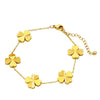 Women's Stainless Steel Four Leaf Clover Flower Bracelet With Electroplated Finish Elegant Temperament Style Light Luxury Jewelry