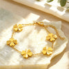 Women's Stainless Steel Four Leaf Clover Flower Bracelet With Electroplated Finish Elegant Temperament Style Light Luxury Jewelry