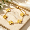 Women's Stainless Steel Four Leaf Clover Flower Bracelet With Electroplated Finish Elegant Temperament Style Light Luxury Jewelry