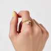 Women's Stainless Steel Freshwater Pearl Geometric Ring With Electroplating And Natural Style