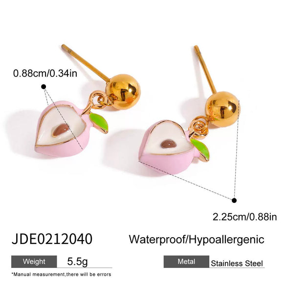 Women's Stainless Steel Fruit Shaped Electroplated Earrings